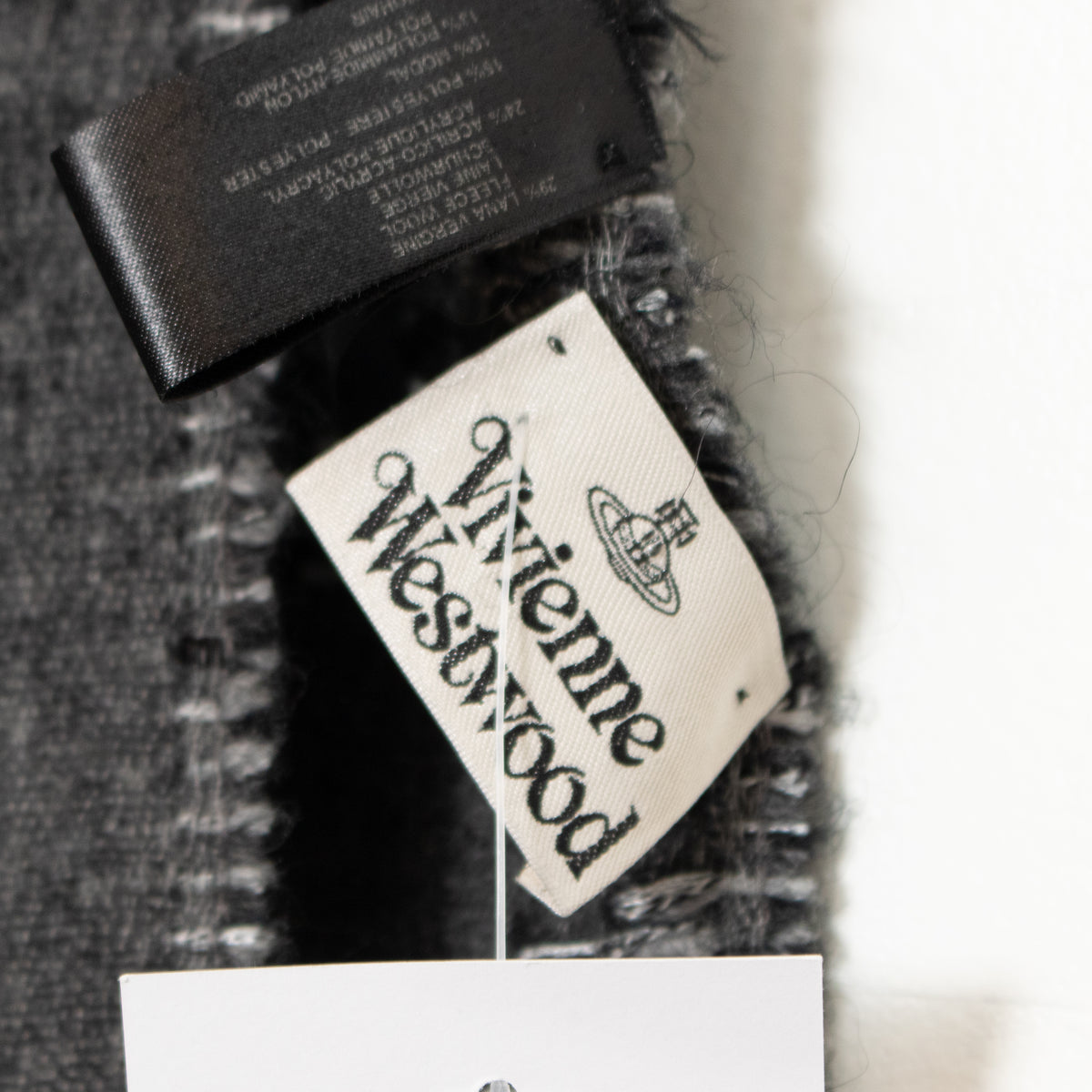 Vivienne Westwood Grey Sparkle Wool Mix Scarf