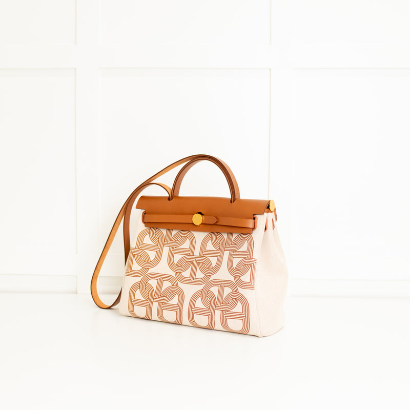 Hermes Ecru Chaine D'ancre Canvas Herbag Zip 31 Bag