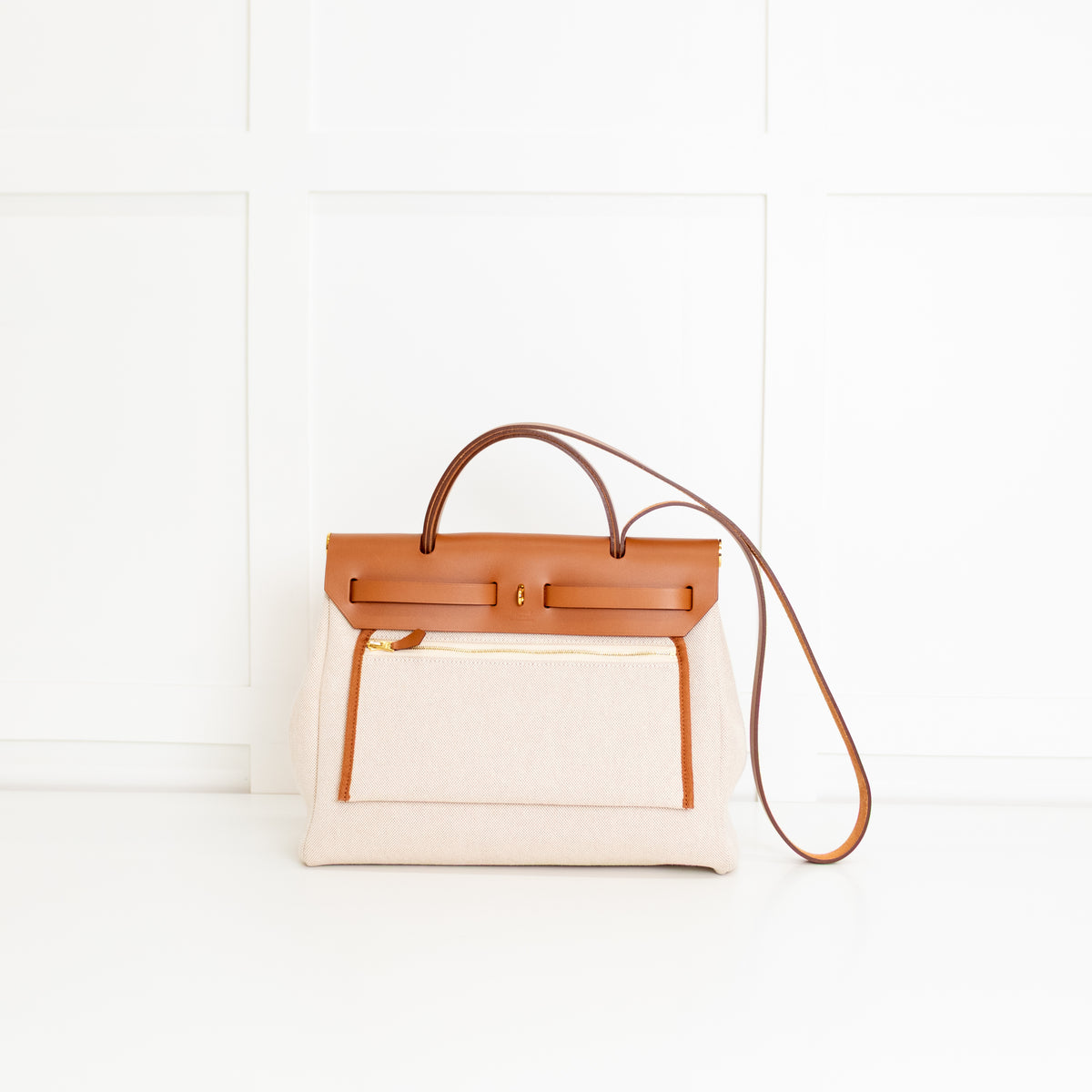 Hermes Ecru Chaine D'ancre Canvas Herbag Zip 31 Bag