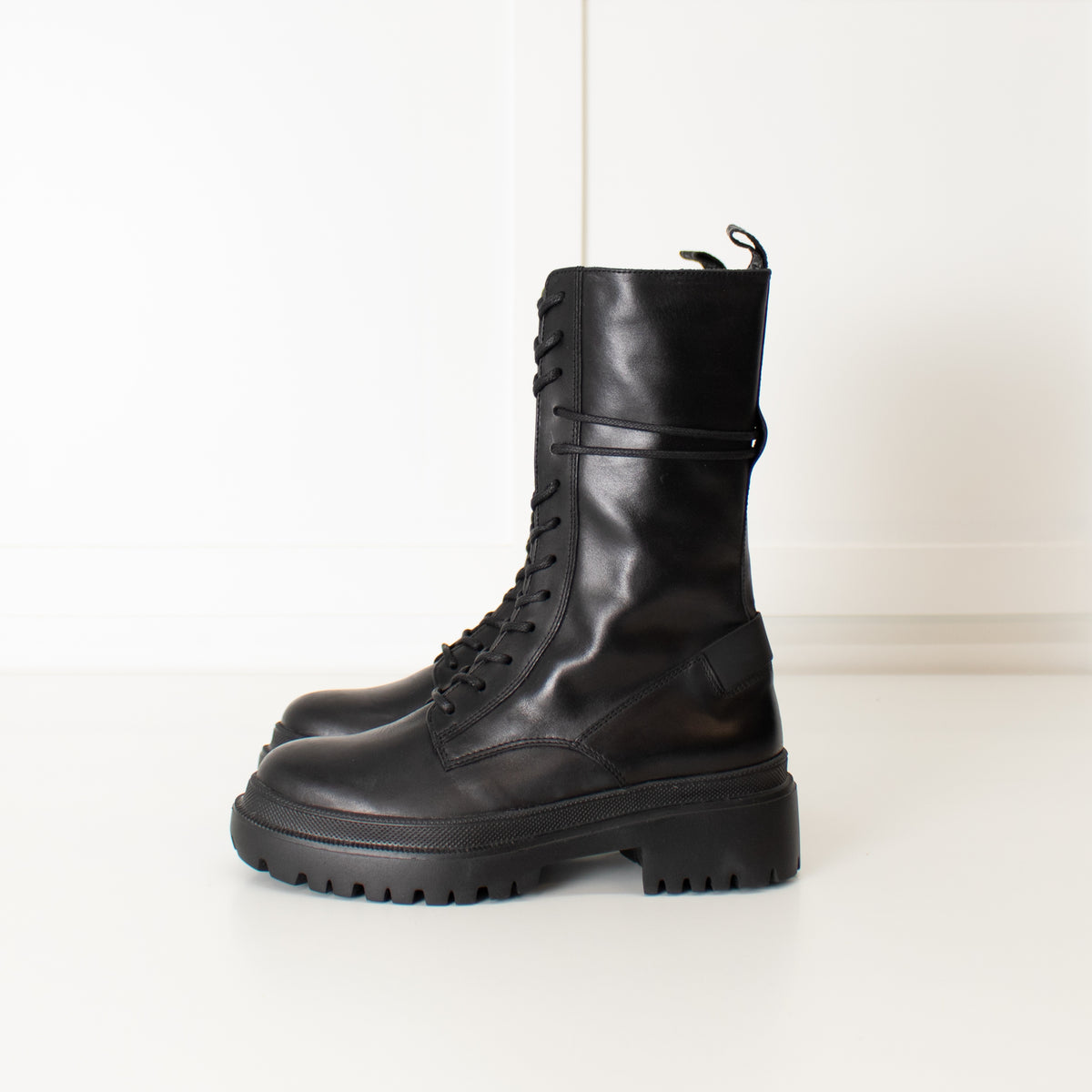 Bogner Black Leather High Boots