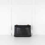 Chanel Black Leather Chevron Flap Bag