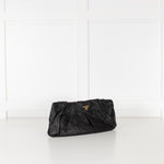 Prada Black Ruched Leather Clutch Bag