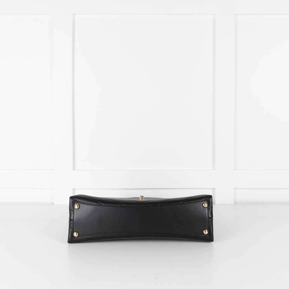 Chanel Black Leather Chevron Flap Bag