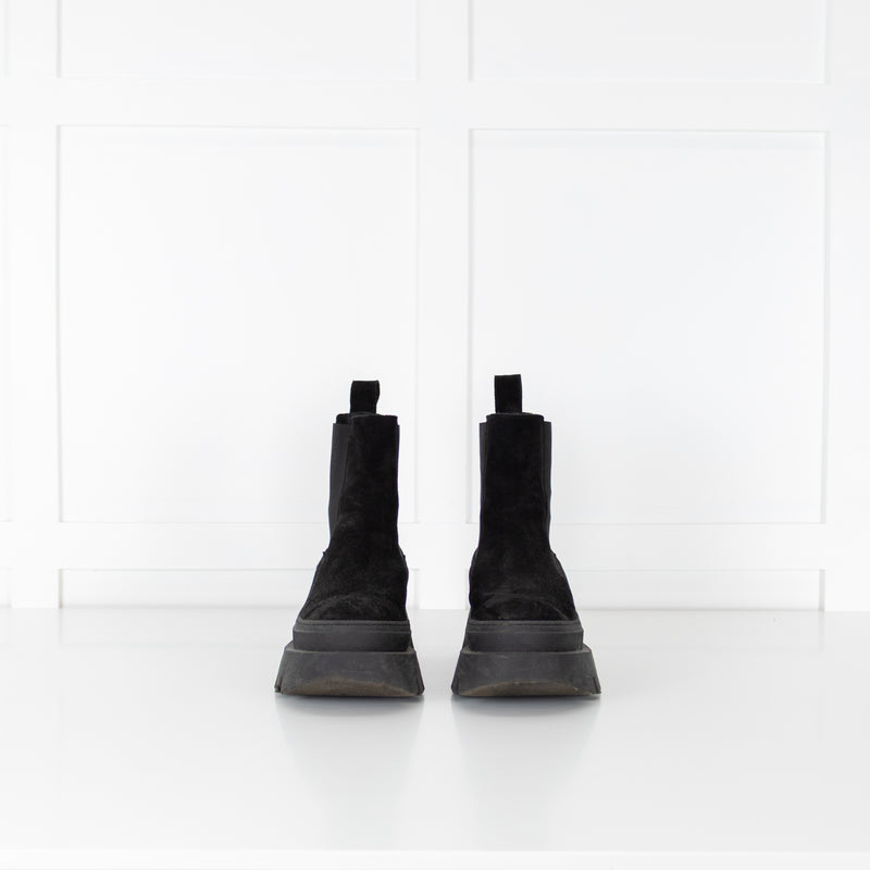 Russell & Bromley Giant Chunky Black Suede Chelsea Boot