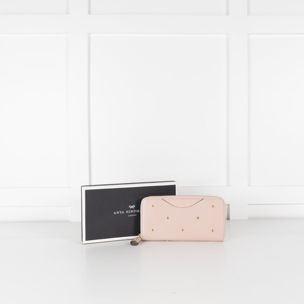 Anya Hindmarch Pink Wallet With Gold Studs