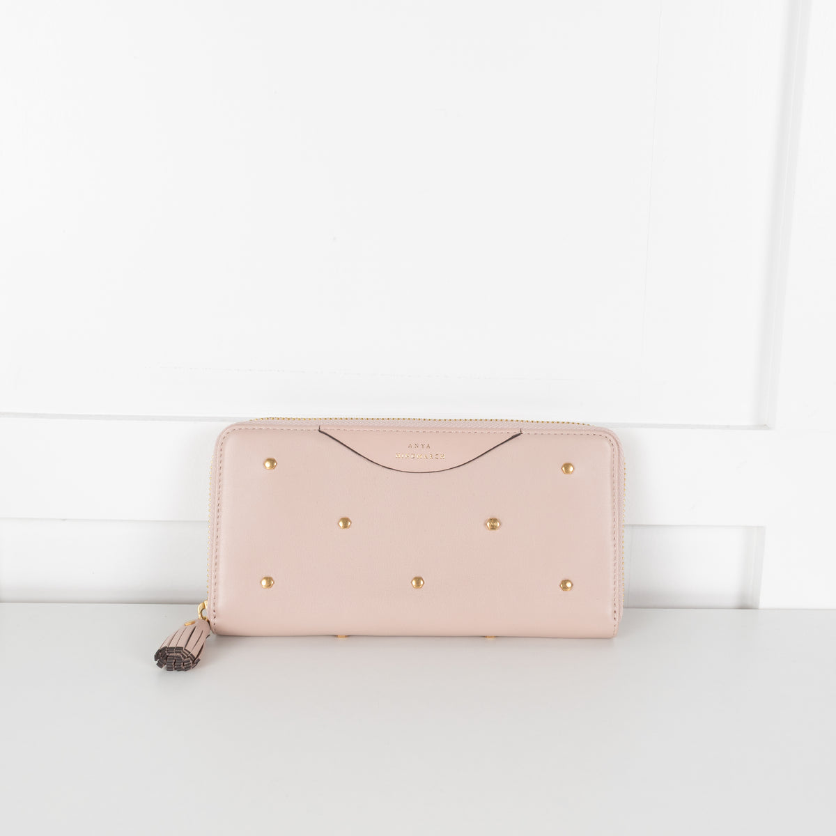 Anya Hindmarch Pink Wallet With Gold Studs