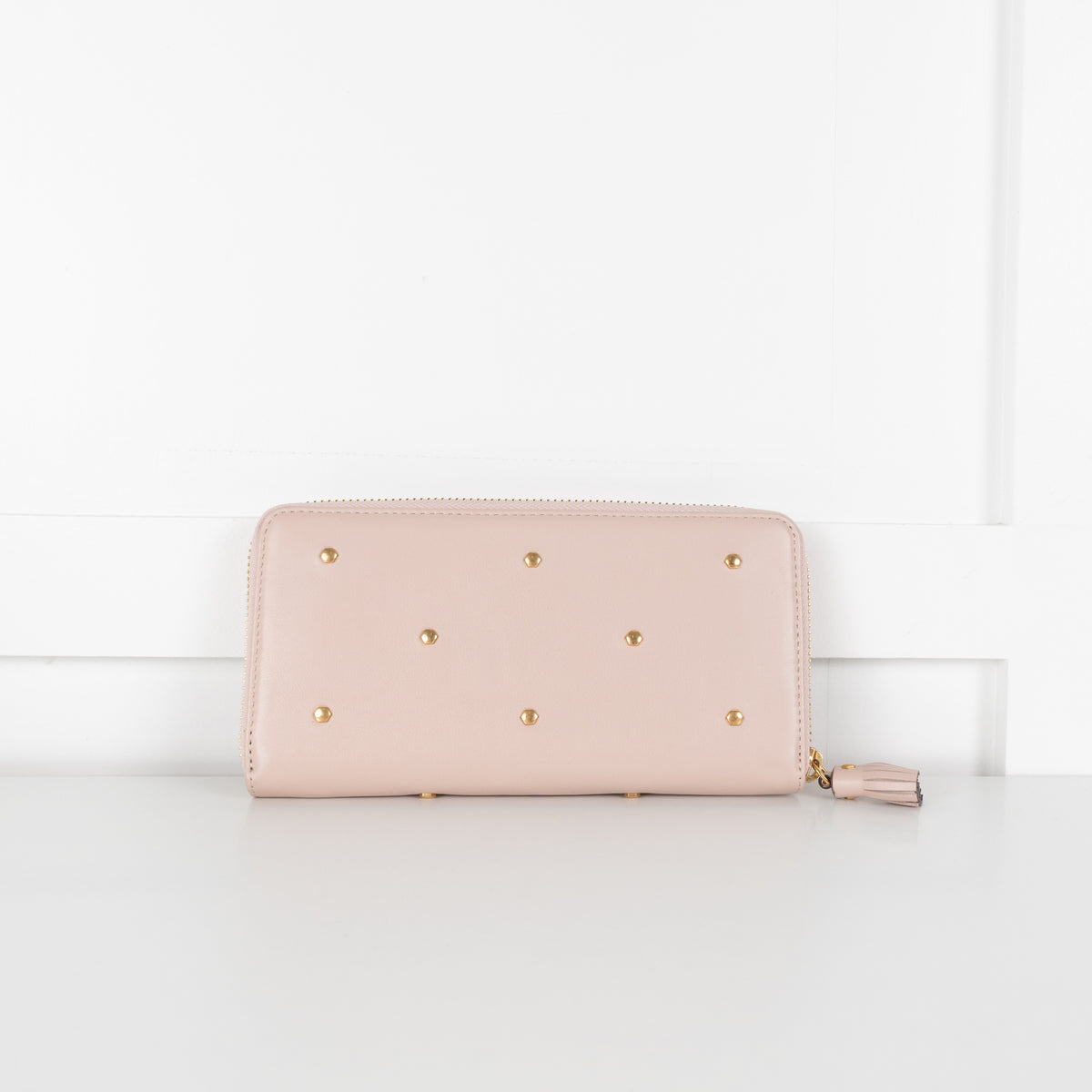 Anya Hindmarch Pink Wallet With Gold Studs