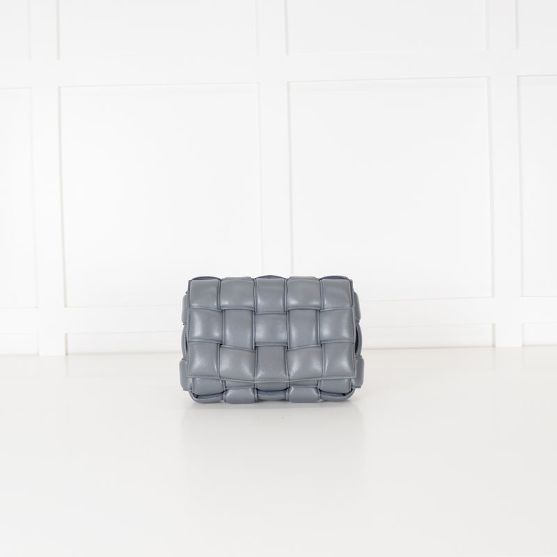 Bottega Veneta Grey Padded Intrecciato Leather Shoulder Bag