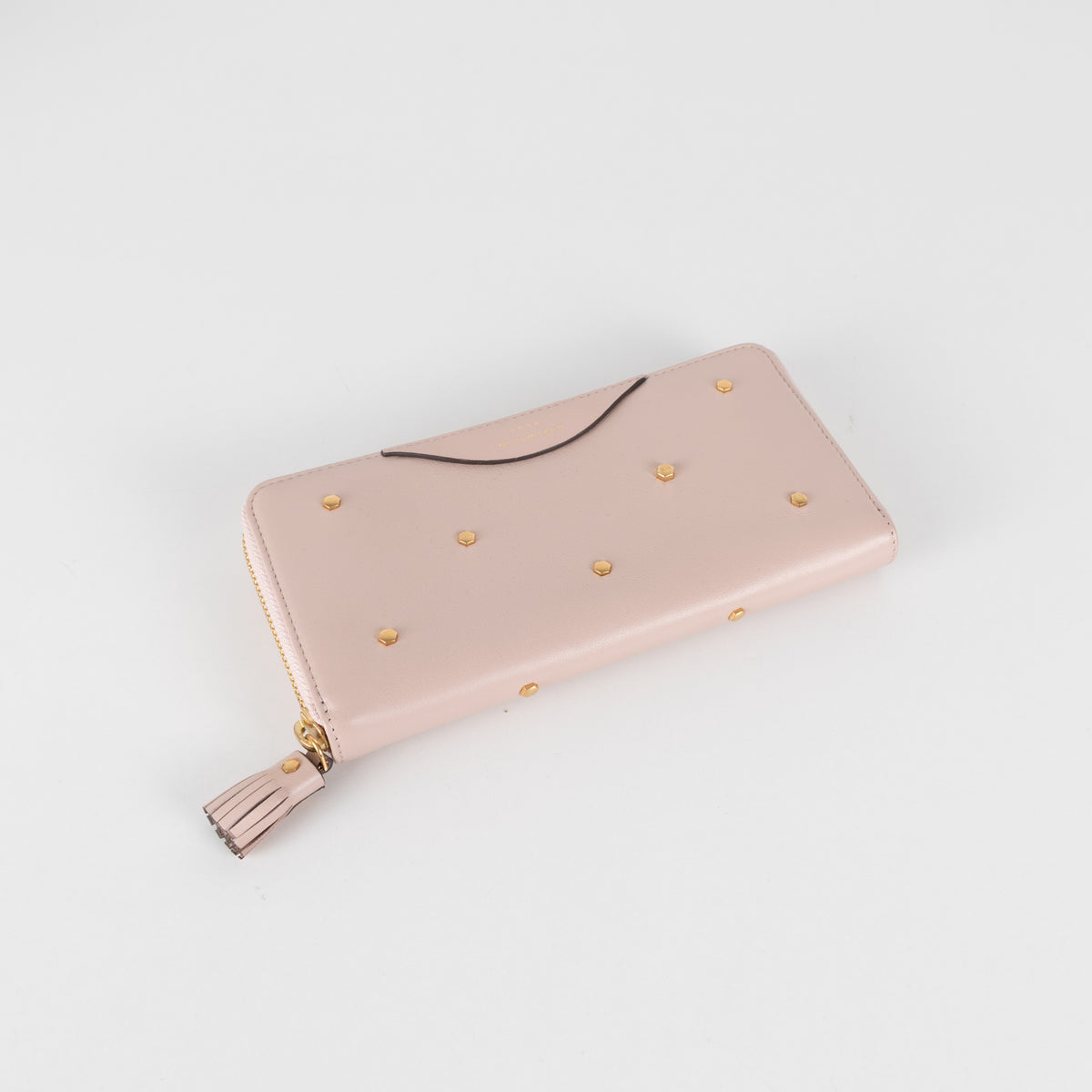 Anya Hindmarch Pink Wallet With Gold Studs