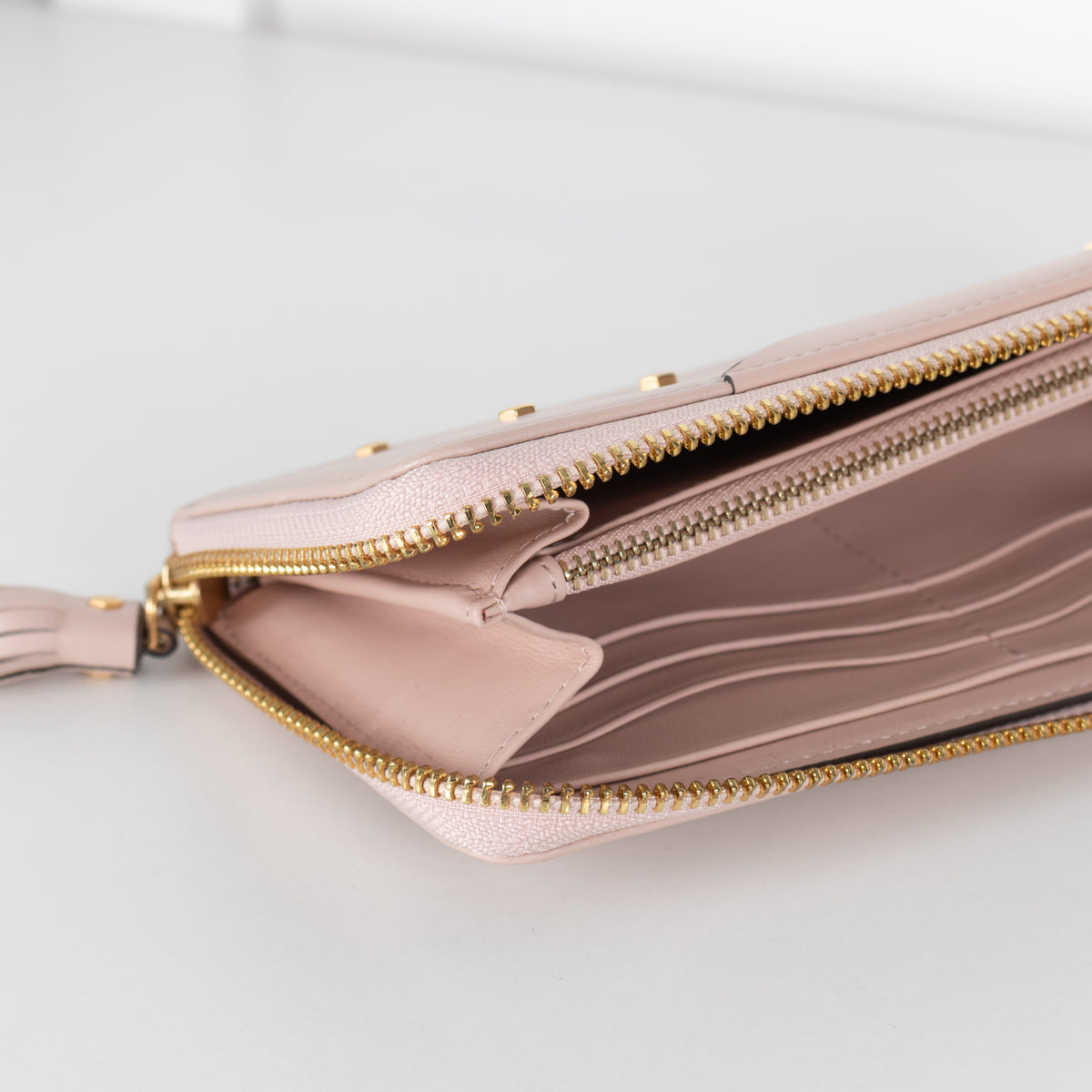 Anya Hindmarch Pink Wallet With Gold Studs