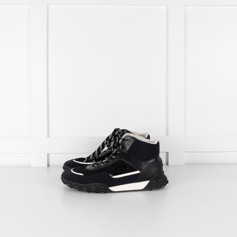 Chanel Black White Trim Interlocking CC Mesh Trainers