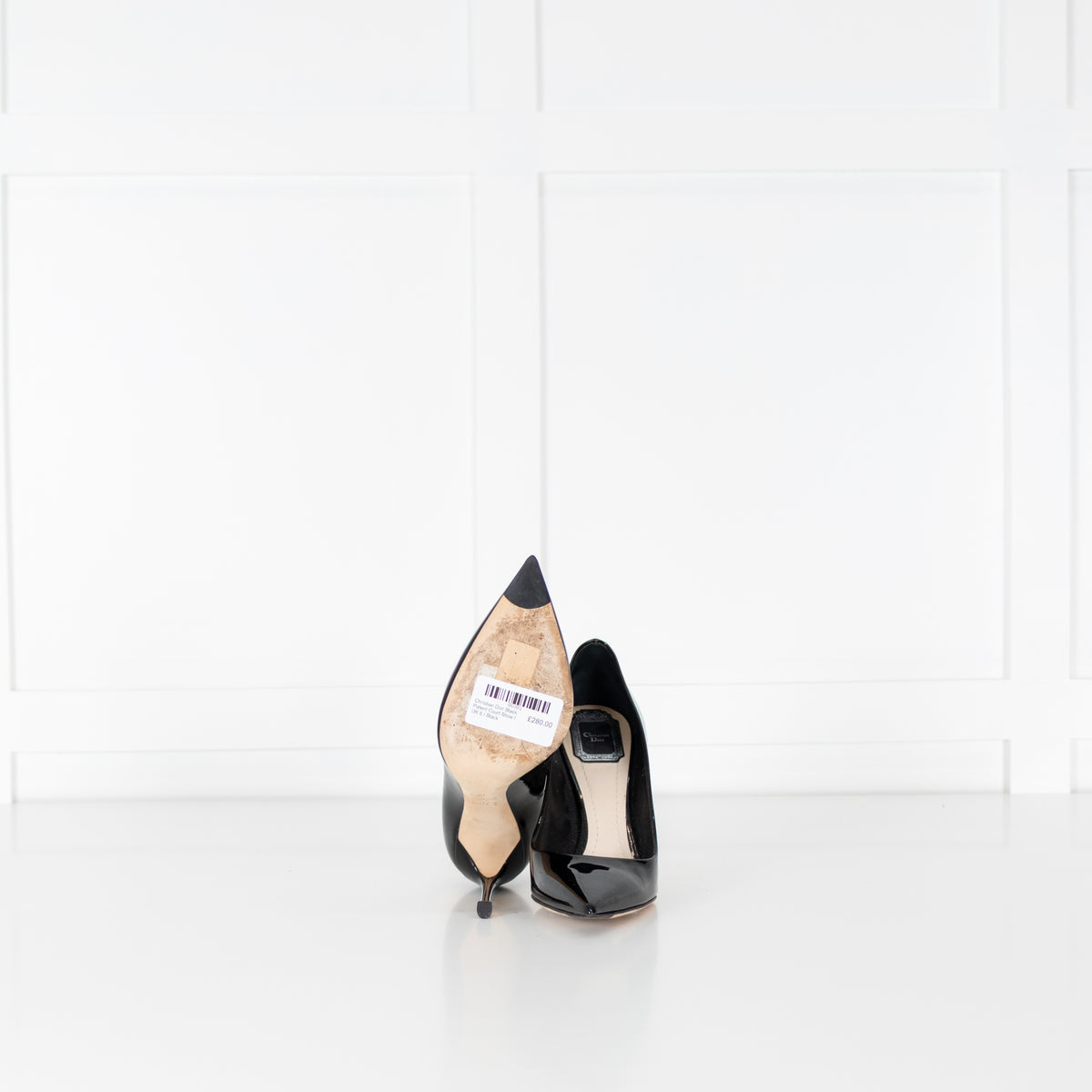 Christian Dior Black Patent Court Shoe