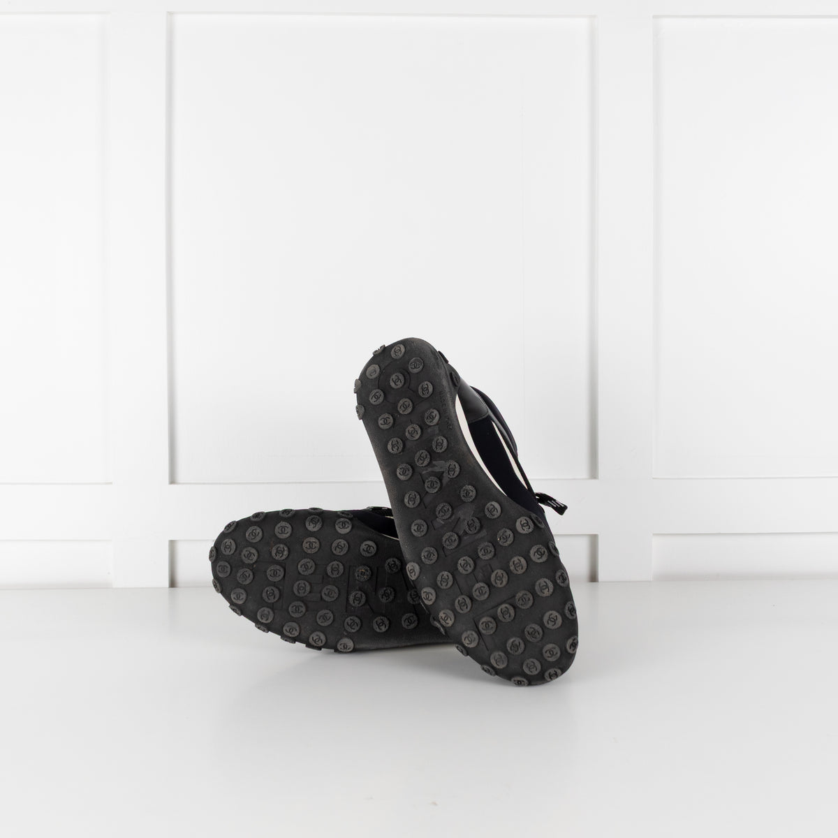 Chanel Black White Trim Interlocking CC Mesh Trainers
