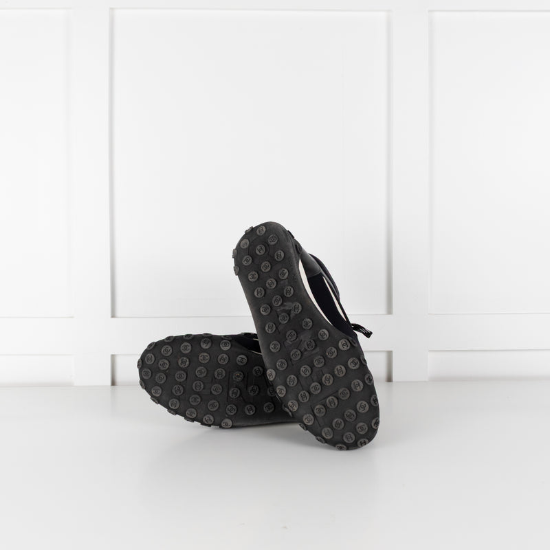 Chanel Black White Trim Interlocking CC Mesh Trainers