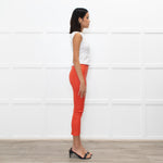 Joseph Orange Stretchy Leather Leggings