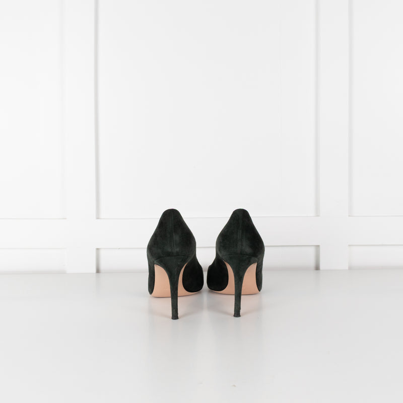 Gianvito Rossi Green Suede Pointy Heeled Shoes