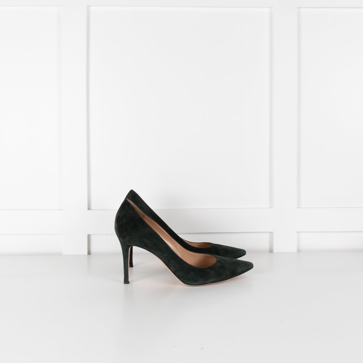 Gianvito Rossi Green Suede Pointy Heeled Shoes