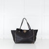 Valentino Black Grained Leather Rockstud Tote Bag