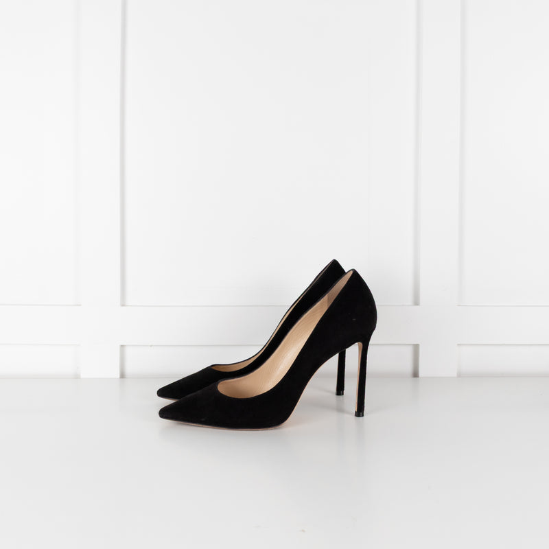 Jimmy Choo Black Suede Classic Heeled Shoes