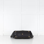 Valentino Black Grained Leather Rockstud Tote Bag