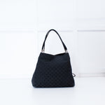 Coach Black Fabric Leather Trim Signature 25637 Shoulder Bag