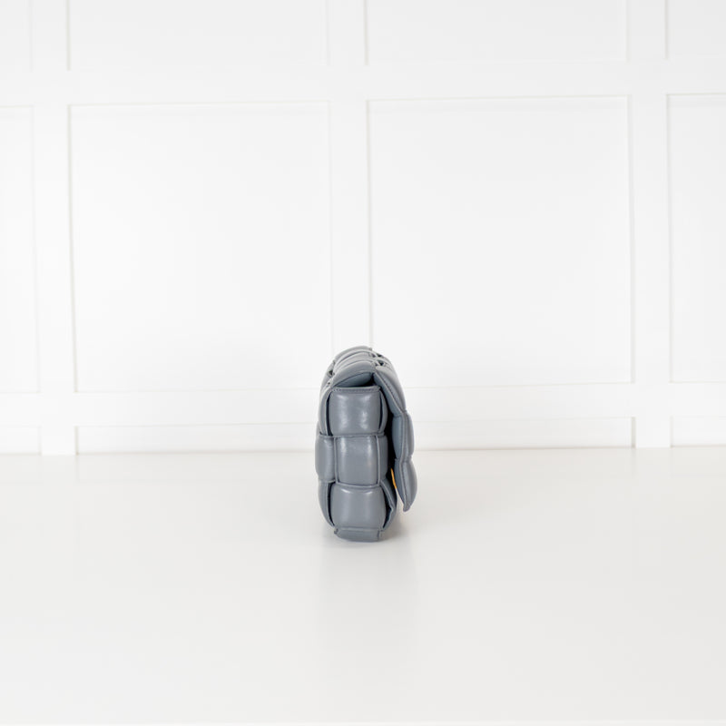 Bottega Veneta Grey Padded Intrecciato Leather Shoulder Bag