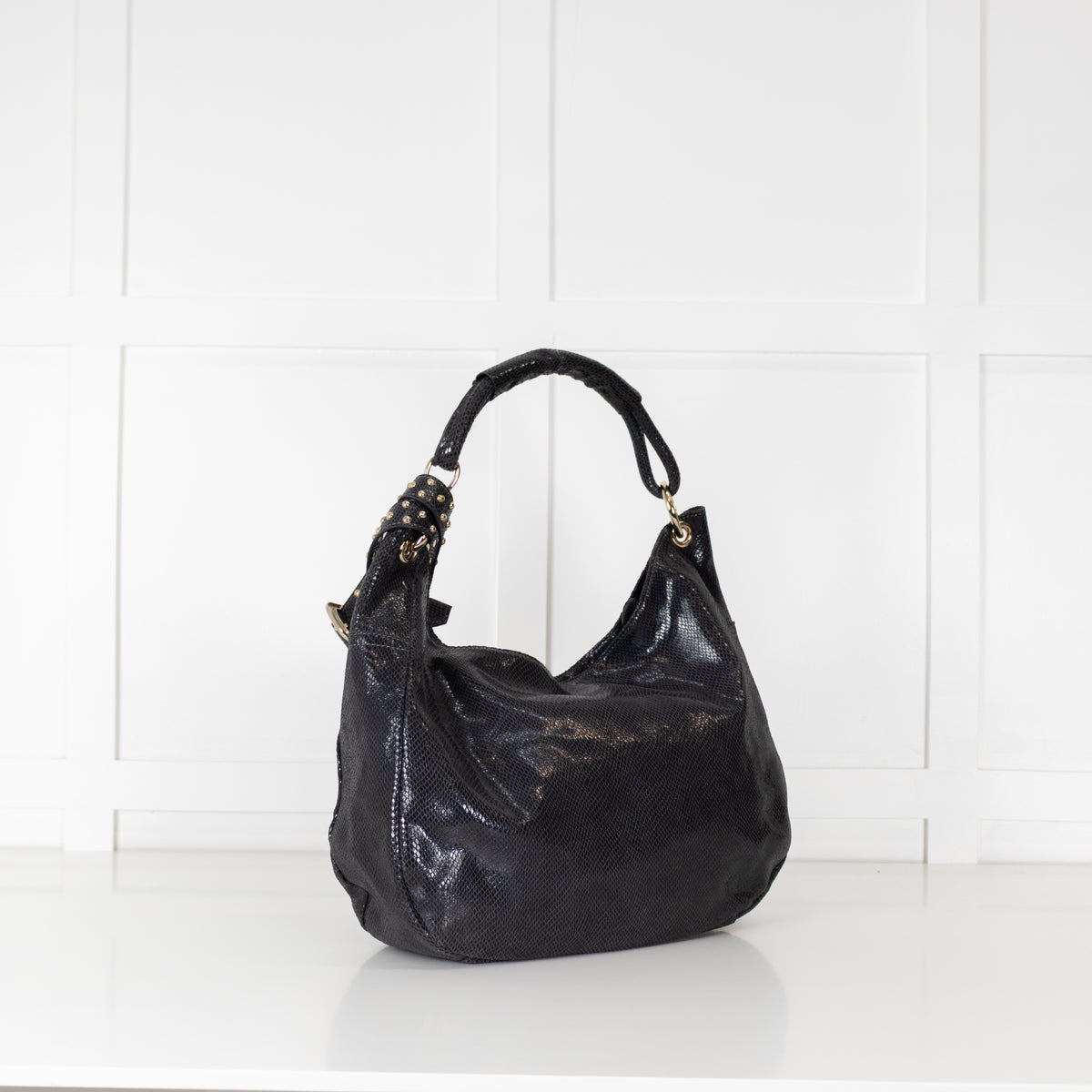 Jimmy Choo Grey Embossed Leather Bag