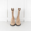 Zadig & Voltaire Neutral Suede Black Embroidery Cowboy Boots