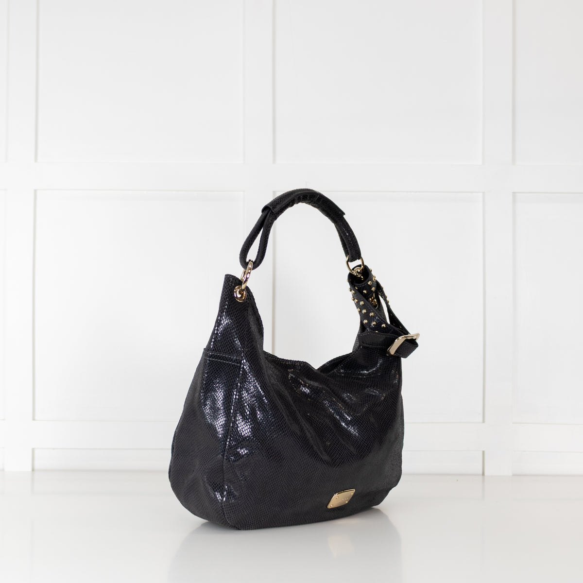 Jimmy Choo Grey Embossed Leather Bag