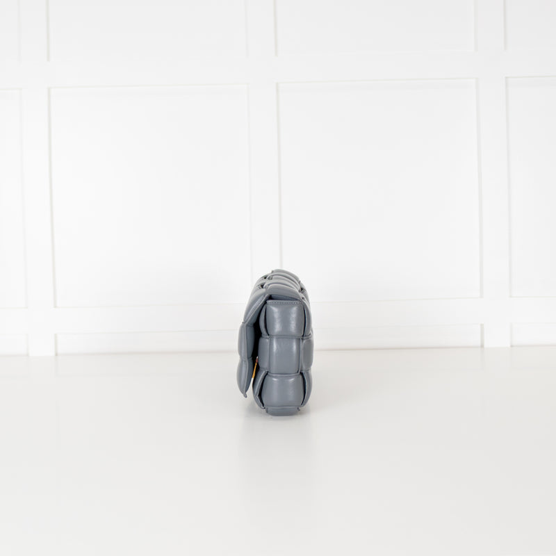 Bottega Veneta Grey Padded Intrecciato Leather Shoulder Bag