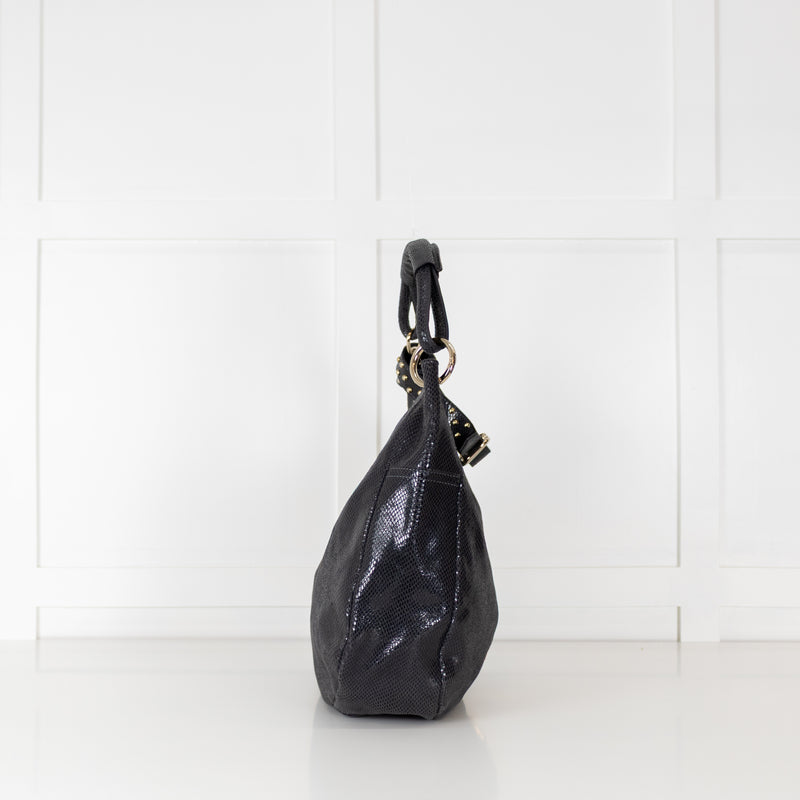 Jimmy Choo Grey Embossed Leather Bag