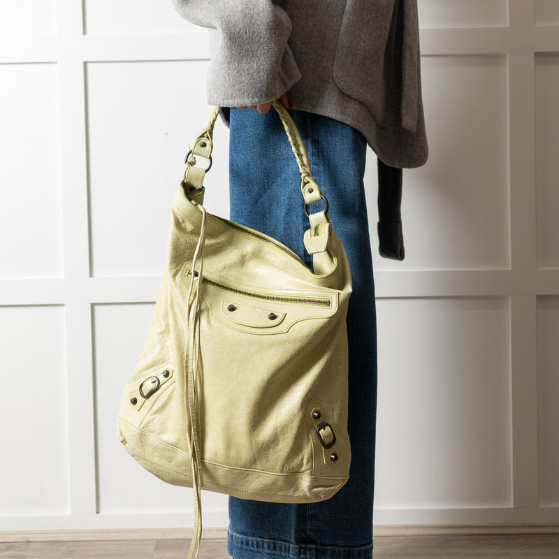 Balenciaga Motocross Light Green Bag