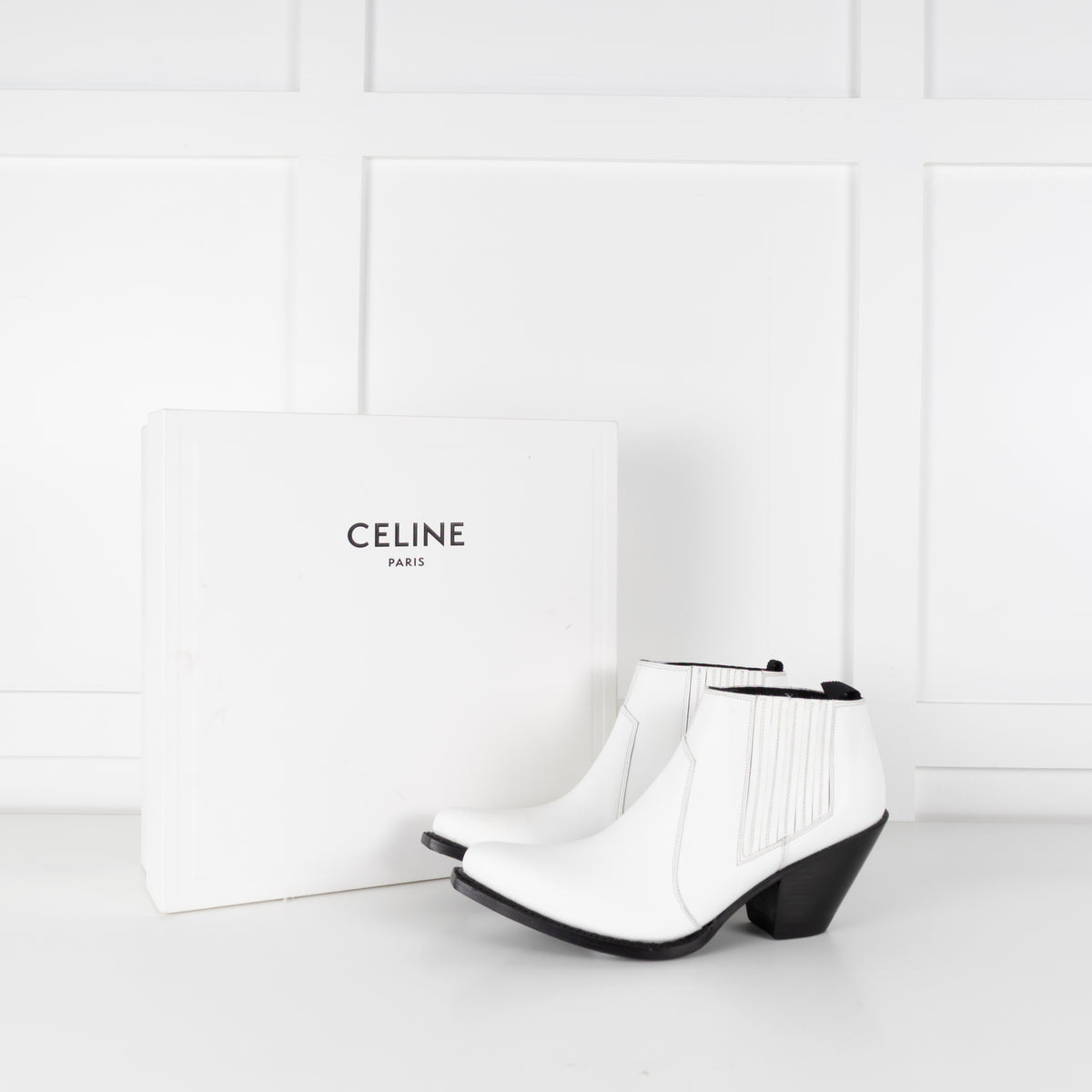 Celine White Cowboy Boot