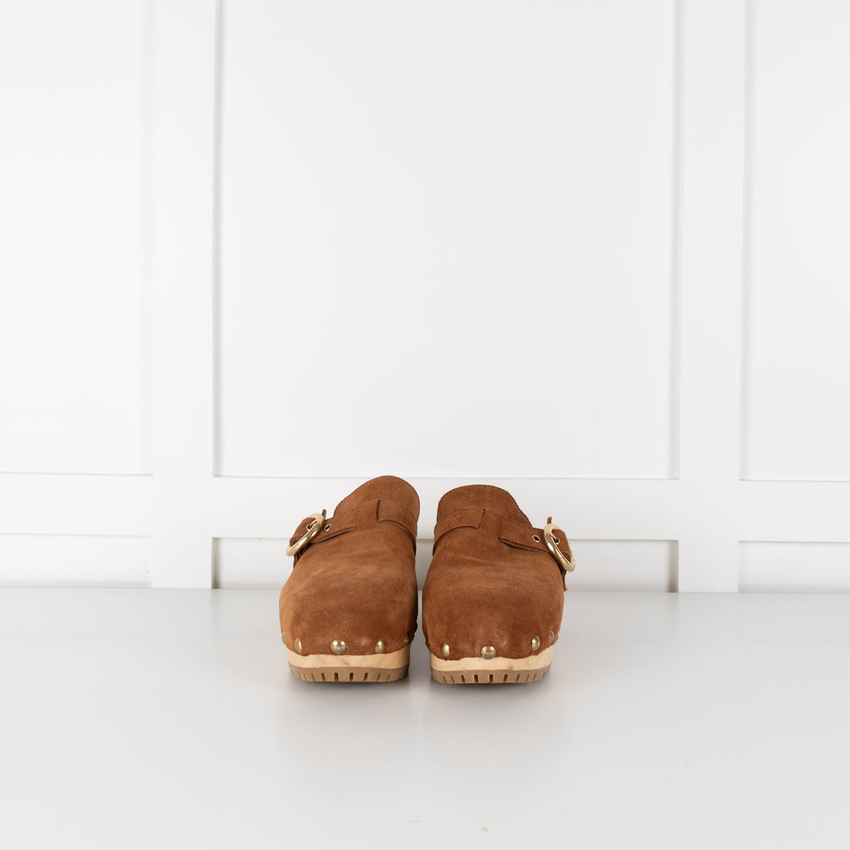 See By Chloe Tobacco Brown Calf Suede Clogs