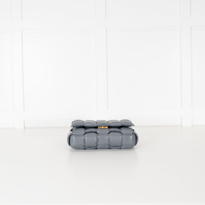Bottega Veneta Grey Padded Intrecciato Leather Shoulder Bag