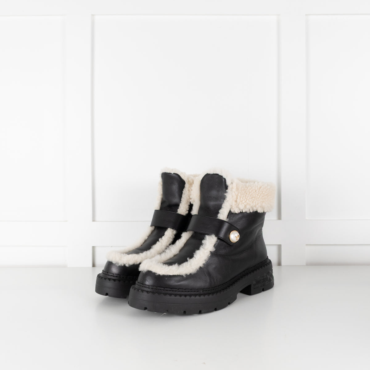 Jimmy Choo Black Shea Shearling Ankle Boots