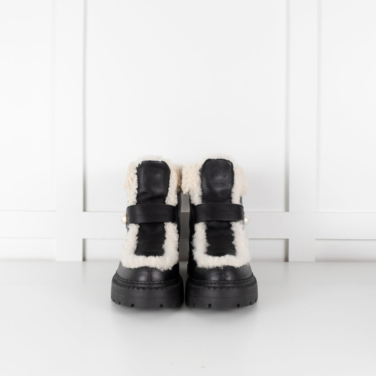Jimmy Choo Black Shea Shearling Ankle Boots