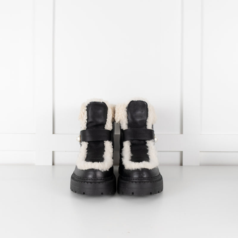 Jimmy Choo Black Shea Shearling Ankle Boots