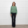 Iris Pale Green Cashmere Twist V Back Jumper