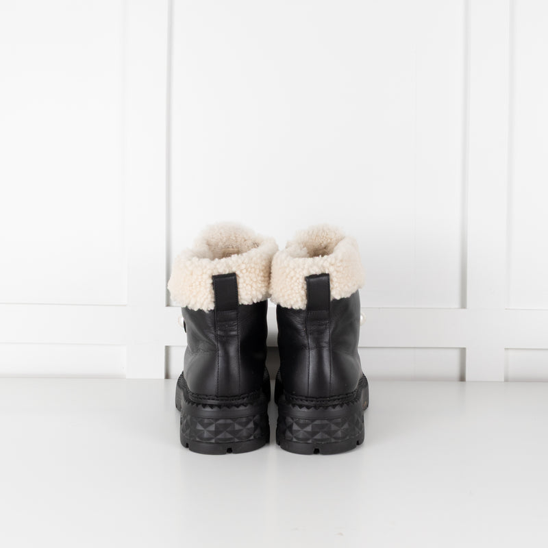 Jimmy Choo Black Shea Shearling Ankle Boots