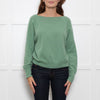 Iris Pale Green Cashmere Twist V Back Jumper