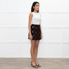 La Double J Black Bronze Floral Twiggy Mini Skirt