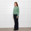 Iris Pale Green Cashmere Twist V Back Jumper