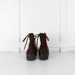 Tod's Brown Suede Lace Up Ankle Boots