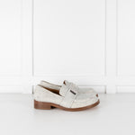 Acne Grey Felted Loafers with Logo Plaque