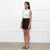 La Double J Black Bronze Floral Twiggy Mini Skirt