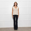 Me + Em Cream Crochet Sleeveless Jumper Vest