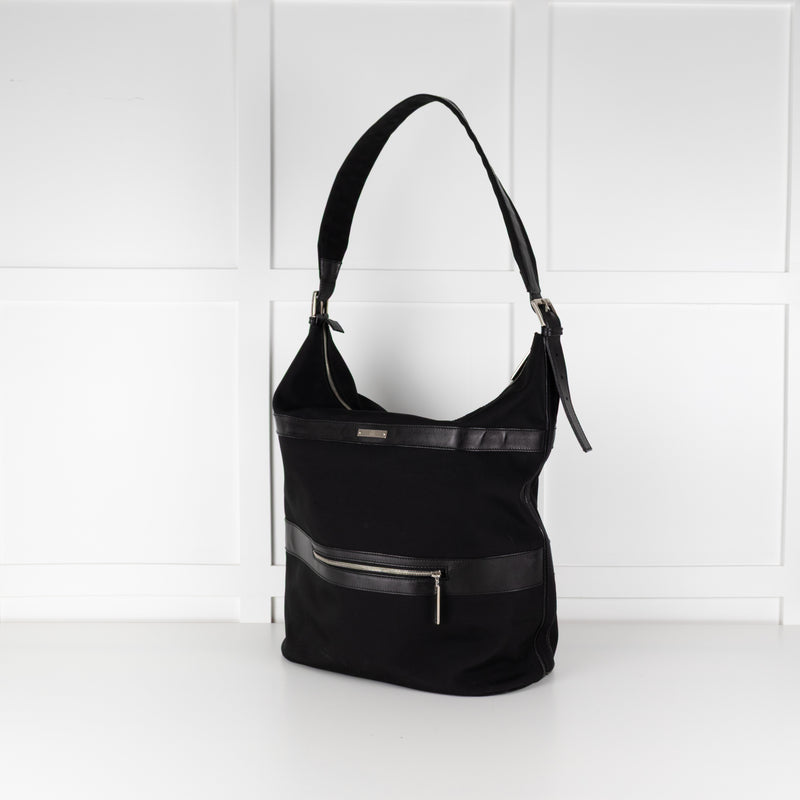 Gucci Black Nylon Large Shoulder Travel Bag