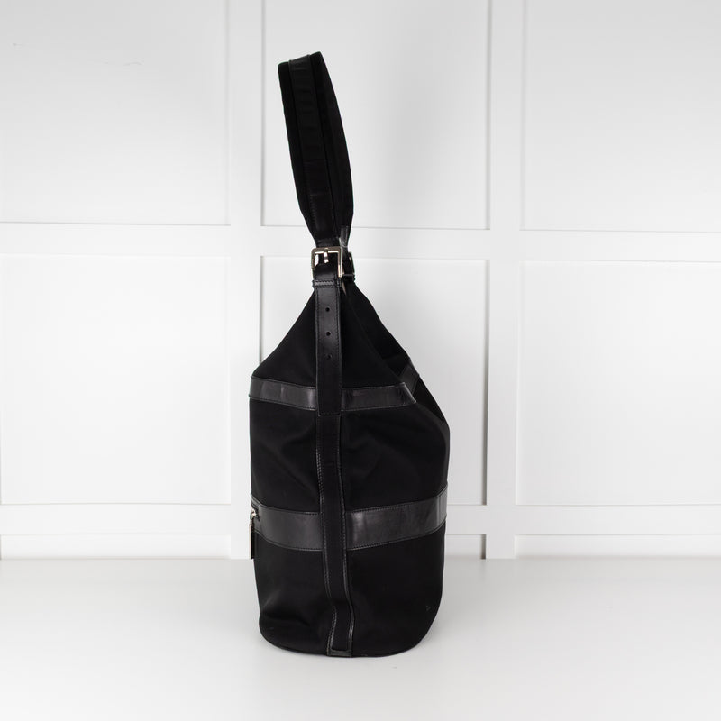 Gucci Black Nylon Large Shoulder Travel Bag