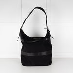 Gucci Black Nylon Large Shoulder Travel Bag